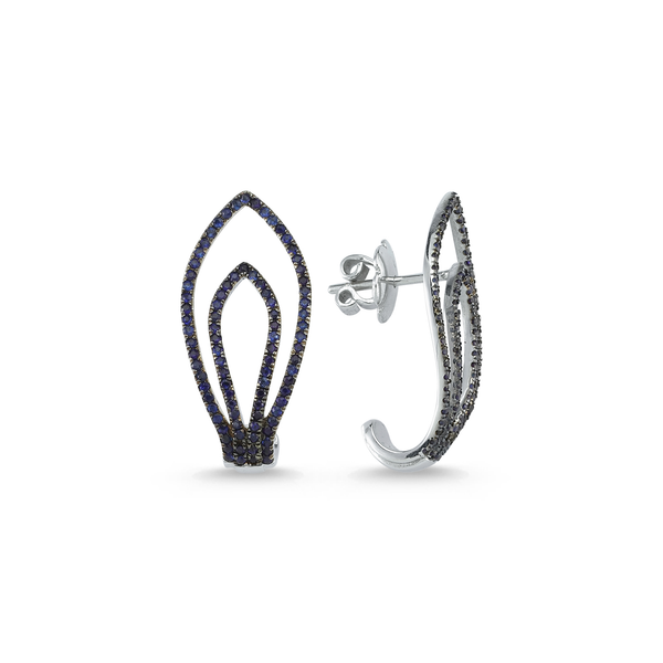 The Locked Infinite  Sapphire Stud Earrings