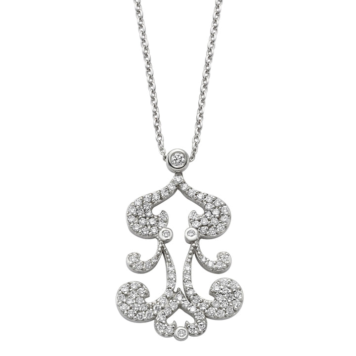Diamond Ornament Pendant Necklace
